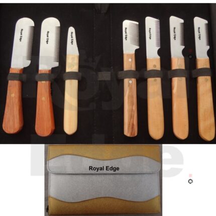 Stripping Knife 7 pcs Silver And Golden Kit With zipper and extra Flap Kit Size wen closed 10" x 6.6" You can also select your required scissors and tools from our web site we will adjust your required tools in this kit.